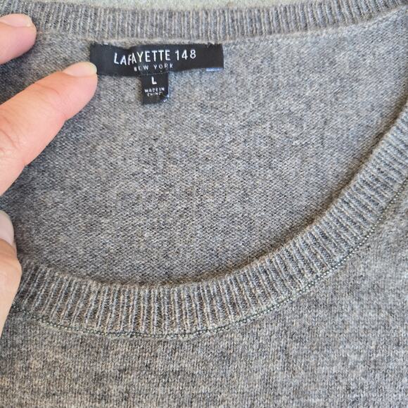 LAFAYETTE 148 New York Size L Cashmere Crew Neck Sleeveless Sweater Vest - Picture 5 of 7